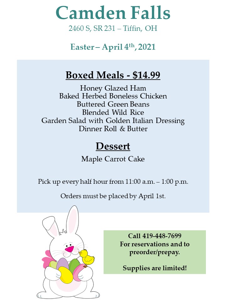 Camden Falls: Easter BOX Meals 2021