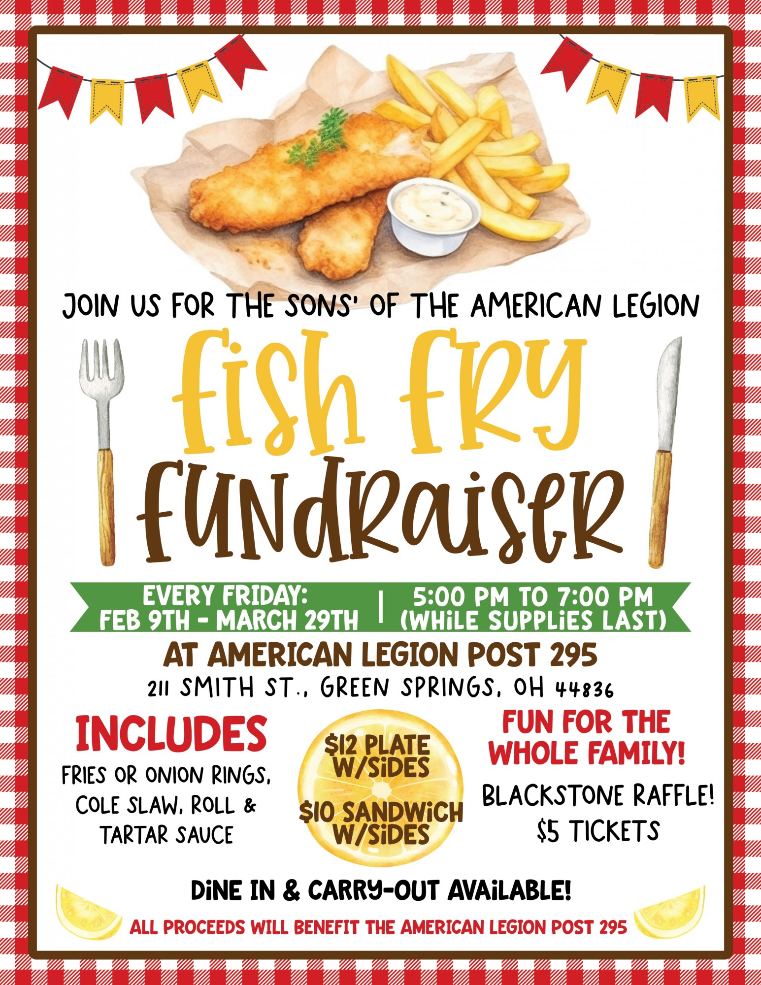 Sons' of The American Legion Post 295 Fish Fry