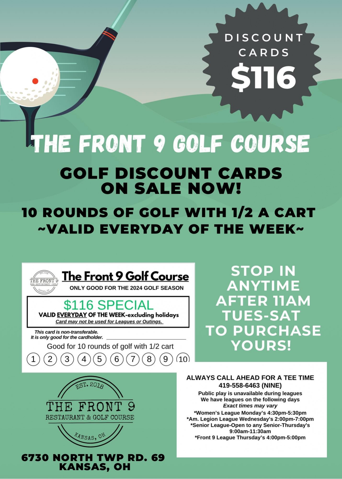 The Front 9 Golf Discount Cards