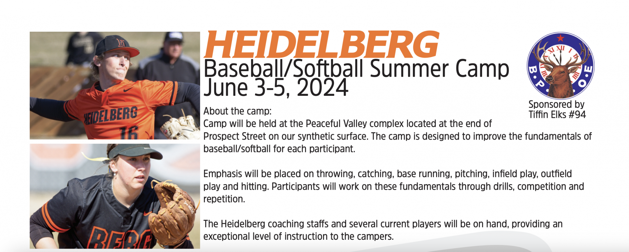 Heidelberg Baseball/Softball Summer Camp Registration